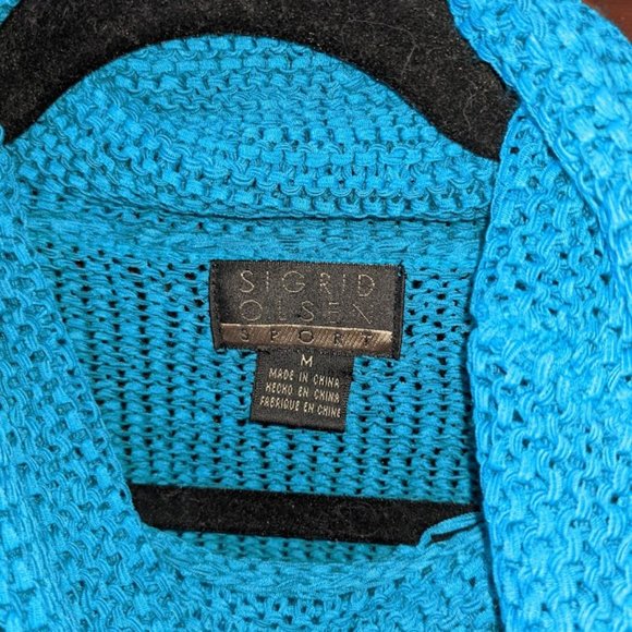 Sigrid Olson Sport Cowlneck Sweater Blue- Size: M - Picture 4 of 4